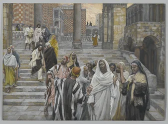 Les disciples admirent les bâtiments du temple, illustration de La Vie de Notre Seigneur Jésus-Christ, 1886-94