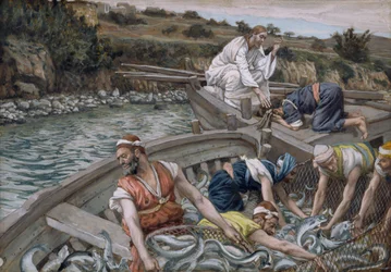 La première pêche miraculeuse, illustration de La Vie du Christ, c.1886-94