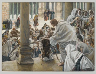 La guérison du boiteux dans le Temple, illustration de La Vie du Christ, c.1886-94