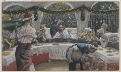 Le repas dans la maison du pharisien, illustration de La vie de notre Seigneur Jésus-Christ
