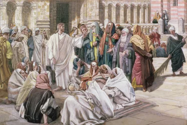 Les Pharisiens interrogent Jésus, illustration pour La Vie du Christ, vers 1886-96