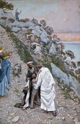 Les porcs chassés dans la mer, illustration pour La vie du Christ