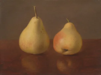 Deux poires McLaughlin, n.d. (huile sur carton)