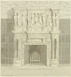 Cheminée dans le manoir de Langton, sur le Back