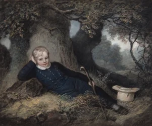 Edgeworth King, allongé contre un arbre