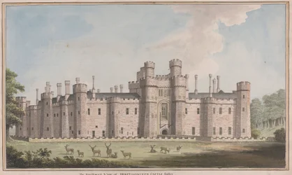 Château de Herstmonceux, East Sussex : Vue sud-ouest