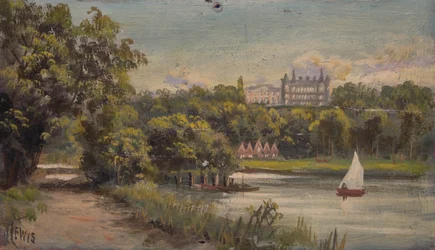Richmond Hill et le Star and Garter depuis la rive du Middlesex