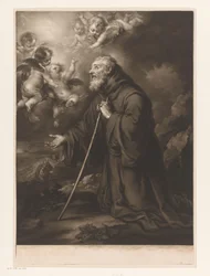 Saint François de Paule agenouillé en prière