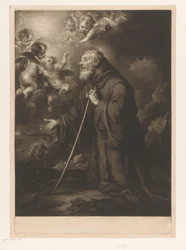Saint François de Paule agenouillé en prière