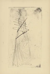 [76] Impressions de plaques annulées par Whistler - [Femme debout]