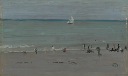 Scène côtière, baigneurs