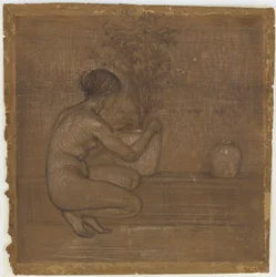 Figure accroupie. Étude pour <em>The White Symphony: Three Girls</em>