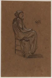 Figure féminine, assise