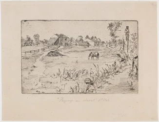 Paysage avec chevaux