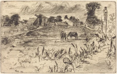 Paysage avec le cheval