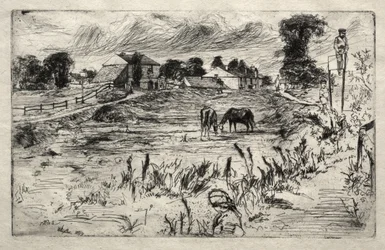 Paysage avec un cheval