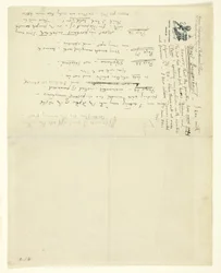 Lettre à William Heinemann avec corrections pour Eden contre Whistler : Le Baronet et le Papillon. Une Saint-Valentin avec un Verdict