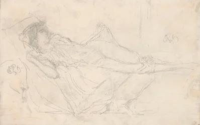 Figure couchée et drapée