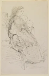 Femme assise, fumant