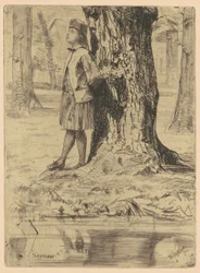 Seymour debout sous un arbre