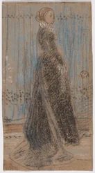 Étude pour "Arrangement in Black, No. 2 : Portrait of Mrs. Louis Huth" (recto) ; Étude pour "Symphony in Flesh Color and Pink : Portrait de Mme Frances Leyland" (verso)
