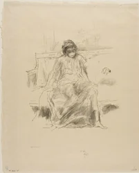 Figure drapée, assise