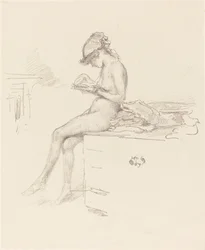Le petit modèle nu, lisant