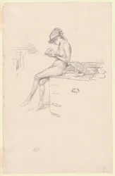 Le petit modèle nu, lisant