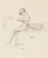 Le petit modèle nu lisant