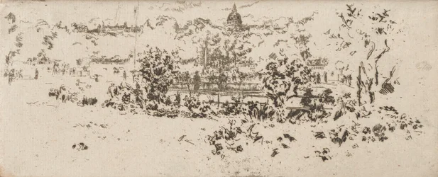 Le Panthéon depuis la terrasse, Jardins du Luxembourg