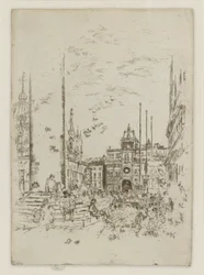 La Piazzetta, de la série First Venice Set (Venise, Une série de douze eaux-fortes)