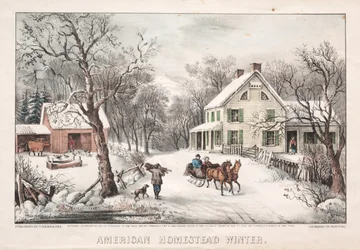 Ferme américaine, hiver, 1868
