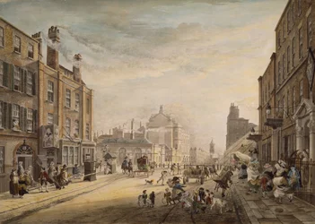 Vue vers Hanover Square montrant Holles Street, Londres