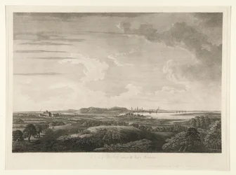 Vue de Boston prise sur la route de Dorchester