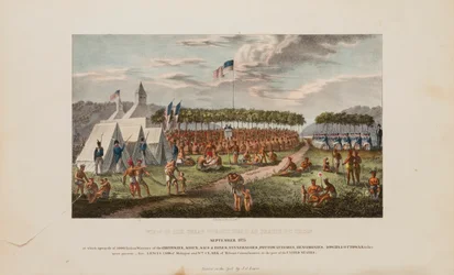Vue du grand traité tenu à Prairie Du Chien, septembre 1825, extrait du Portfolio autochtone