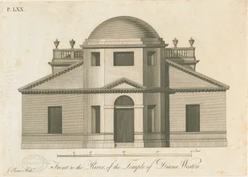 Weston-under-Lizard - Le Temple de Diane : gravure