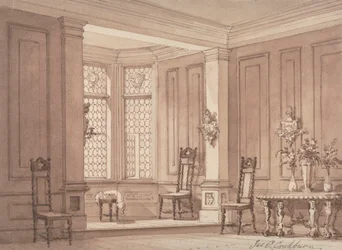 Salle dans un manoir gothique
