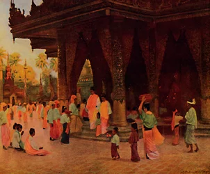 Adorateurs à un sanctuaire de Gautama, 1913
