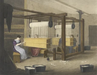 Reeding or Drawing in, Progrès du coton n° 9, pub. 1840