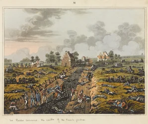 La Belle Alliance, le centre de la position française, extrait de "An Historical Account of the Battle of Waterloo" (récit historique de la bataille de Waterloo)
