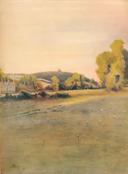 La chapelle de Sainte-Marthe, depuis Shalford Common, 1911