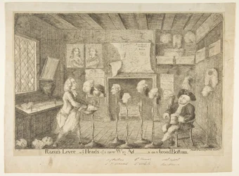 Razors Levée, ou Ye Heads of a New Wig Administration on a Broad Bottom