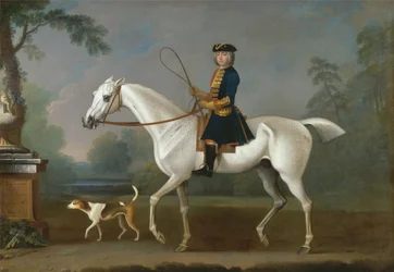 Sir Roger Burgoyne à cheval sur le blaireau