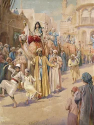 Procession de mariage arabe à travers Le Caire