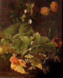 Feuilles de dock et autres fleurs, vers 1820