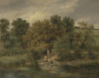 Lavage de moutons à Postwick Grove, Norwich, vers 1822