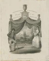 Cathédrale de Lichfield - Vue sud-ouest : gravure