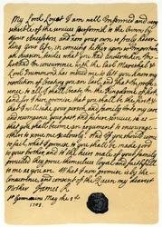 Lettre de James Edward Stuart à Simon Fraser, Lord Lovat, Saint-Germain, 3 mai 1703