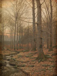 Hiver dans les bois, Betws-y-Coed (aquarelle et aquarelle)