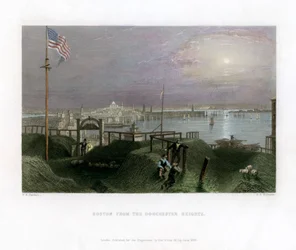 Boston vu des hauteurs de Dorchester, USA, 1838